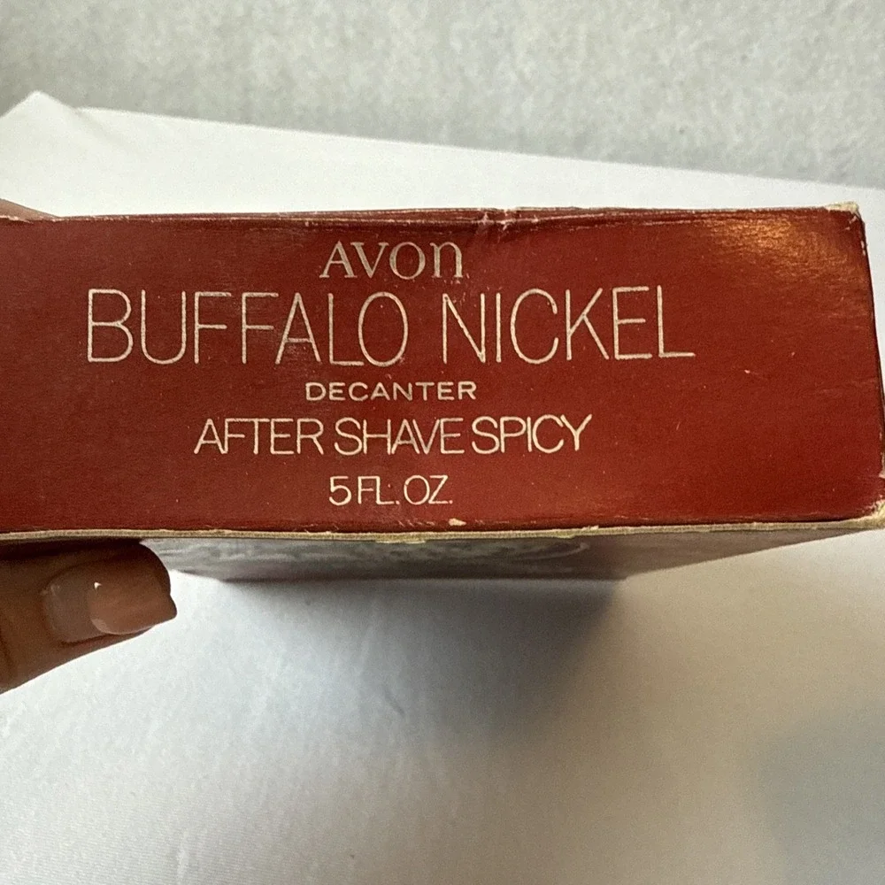 Vintage Avon 1913 Buffalo Head Nickel Aftershave Decanter Bottle Full With Box